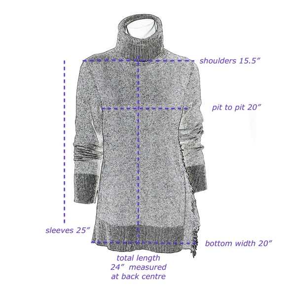 REPEAT Wool / Cashmere Turtleneck Sweater With Fringe - Picture 5 of 10